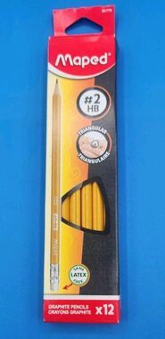 Maped 12 - #2 HB Triangular Graphite Pencils School/Office/Home Pre Sharpened